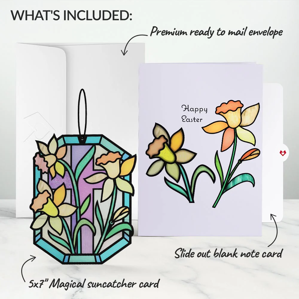 Happy Easter Daffodil Suncatcher Card - Image 6