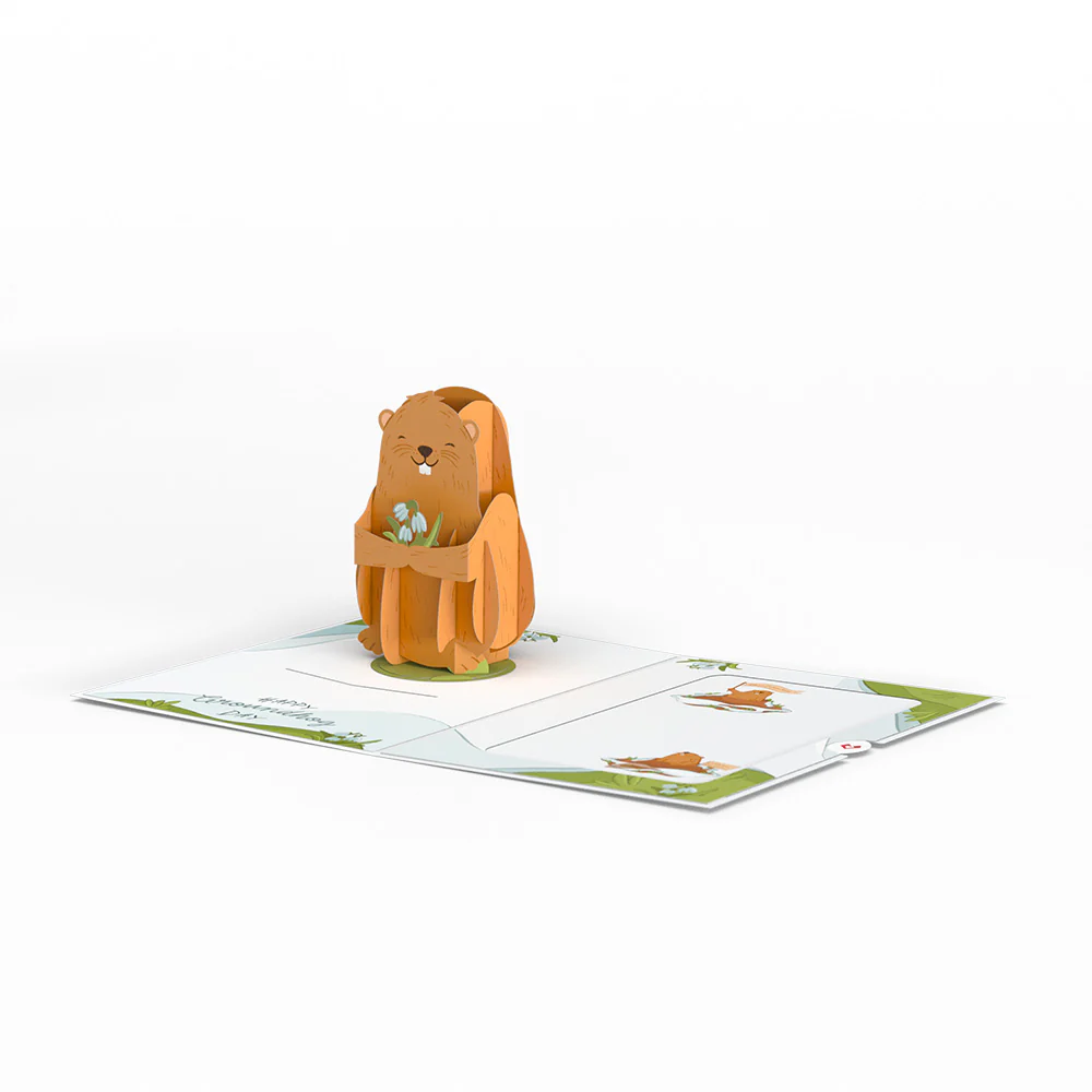 Happy Groundhog Day Card with Pop-Up Gift - Image 3