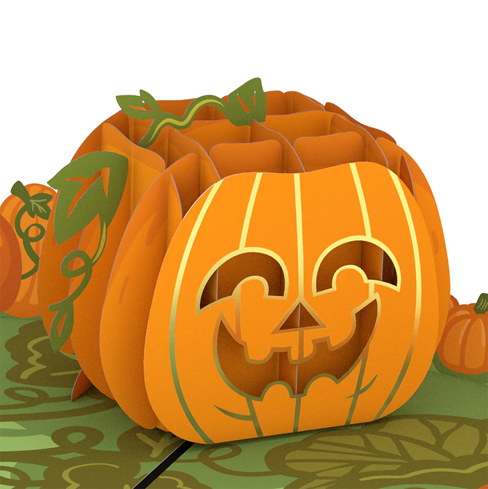 Happy Halloween Pumpkin Pop-Up Card and Sentiment Set for Godchild - Image 3