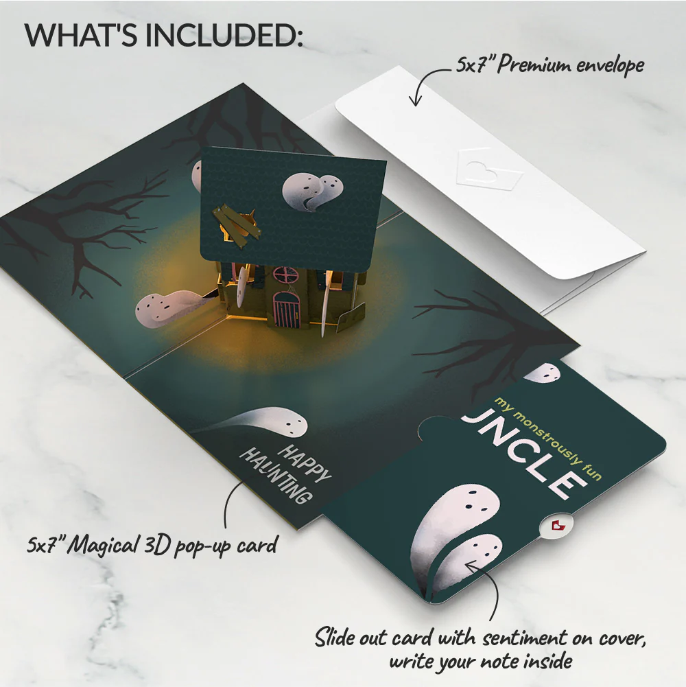 Happy Haunting Halloween Music and Lights Pop-Up Card and Sentiment Set for Uncle - Image 2