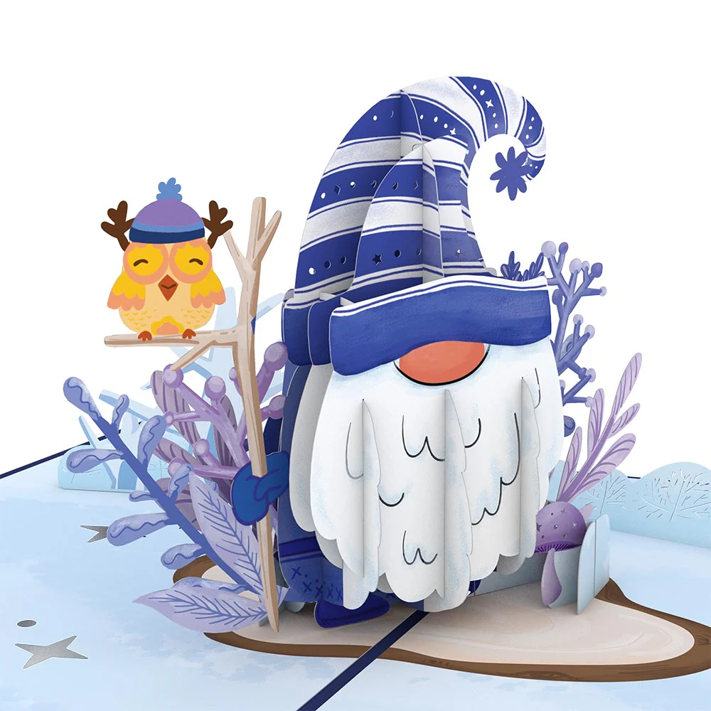Happy Holidays Gnome Pop-Up Card - Image 2