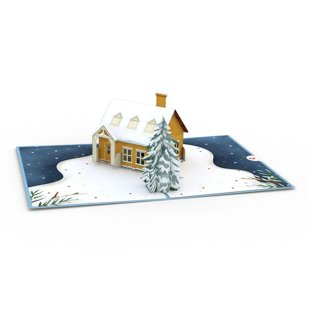 Happy Holidays House Pop-Up Card - Image 3