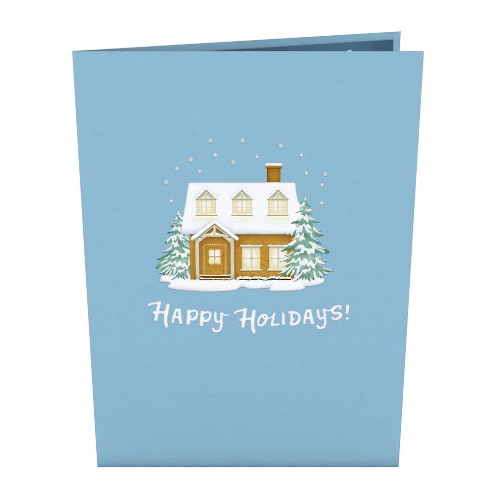 Happy Holidays House Pop-Up Card - Image 4