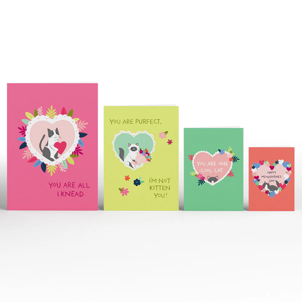 Happy Meowentine’s Day Cat 4-in-1 Nesting Card - Image 2