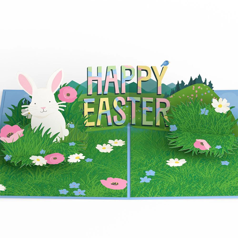 Happy Easter Spring Meadow Pop-Up Card and Sentiment Set for Kid - Image 3
