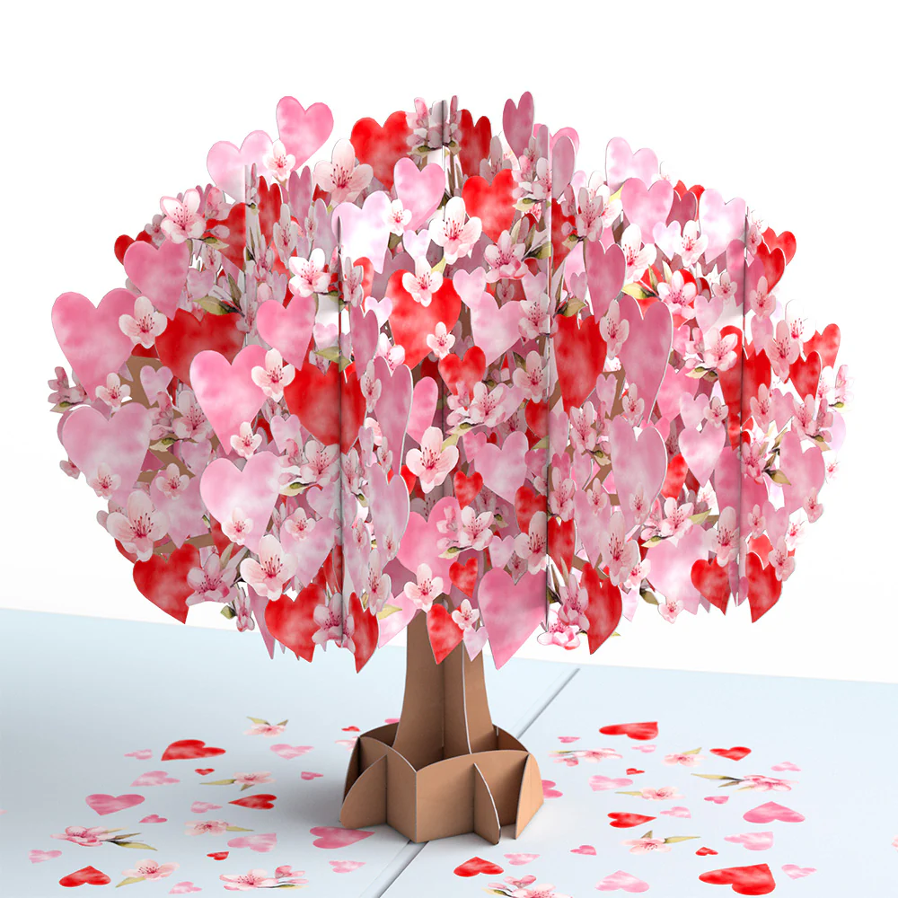Happy Valentine's Day Cherry Blossom Tree Pop-Up Card - Image 2