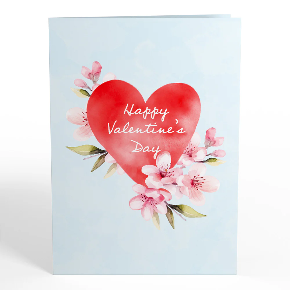 Happy Valentine's Day Cherry Blossom Tree Pop-Up Card - Image 4