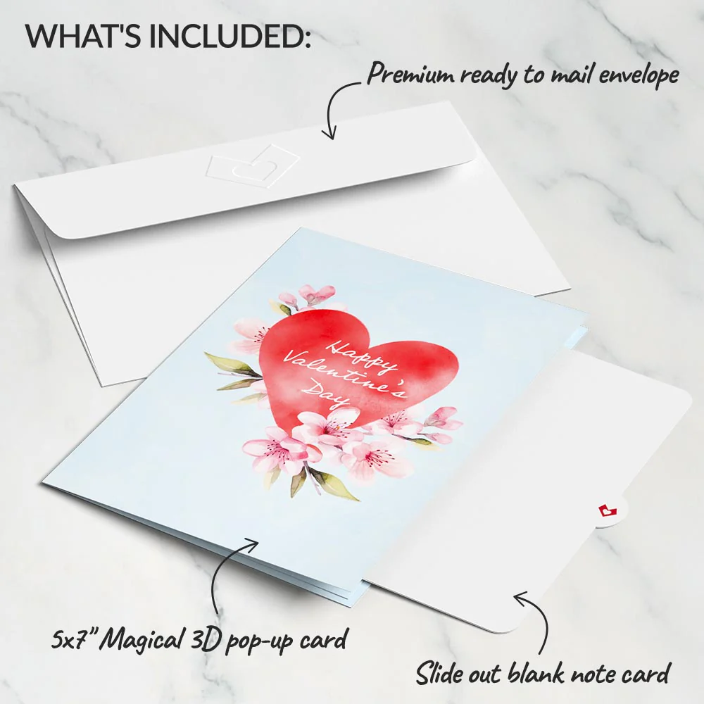 Happy Valentine's Day Cherry Blossom Tree Pop-Up Card - Image 5