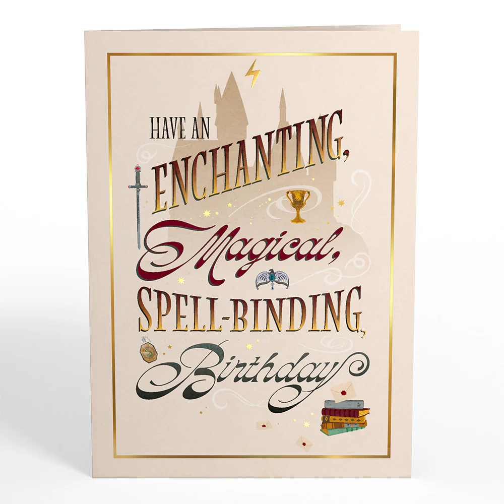Harry Potter™ Spellbinding Birthday Card with Mini Bouquet - Image 4