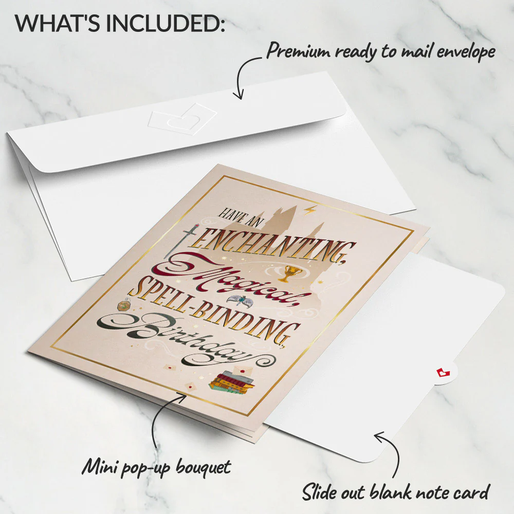 Harry Potter™ Spellbinding Birthday Card with Mini Bouquet - Image 5