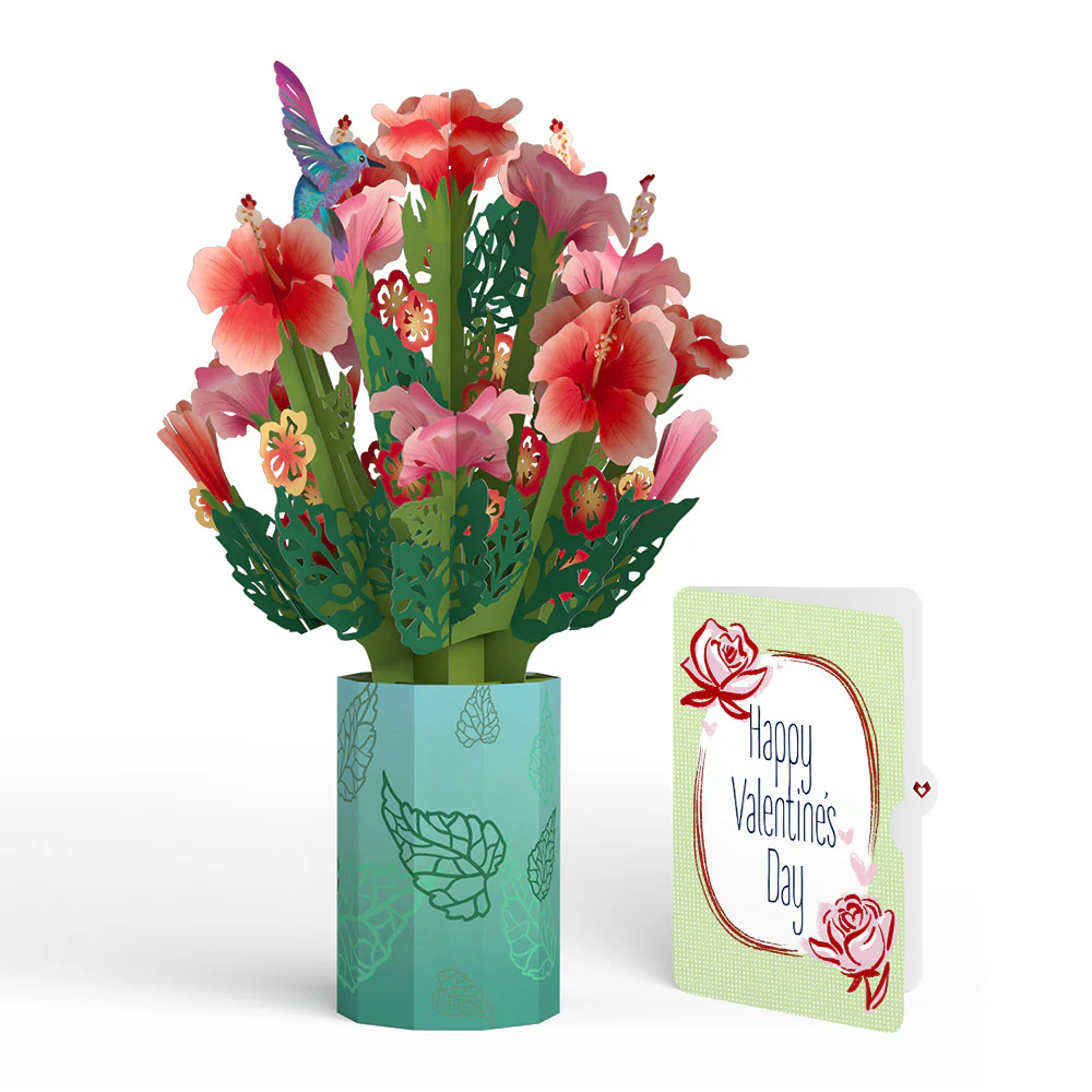 Hibiscus Valentine Bouquet and Sweet Rose Sentiment Set