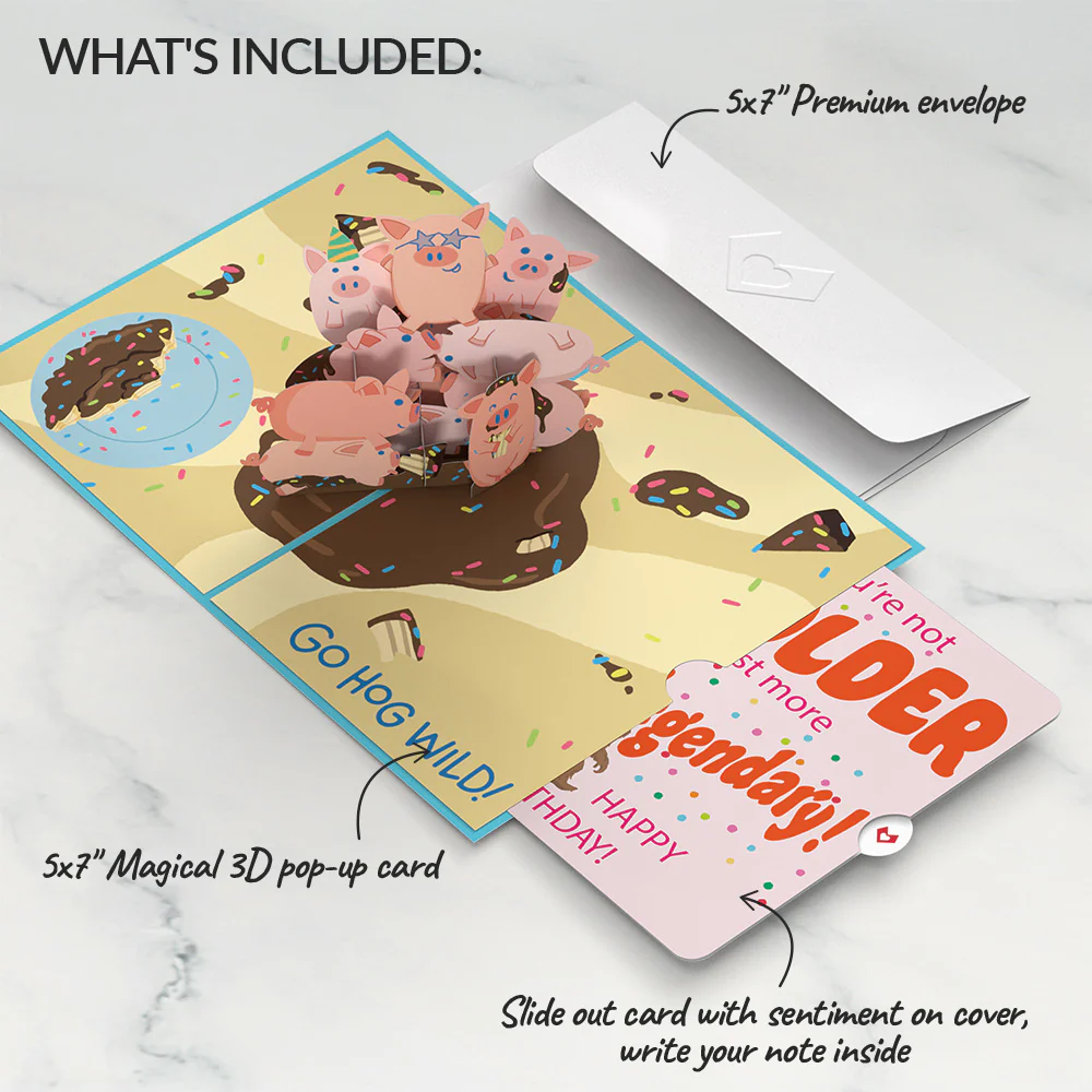 Hog Wild Birthday Pop-Up Card and Sentiment Set - Image 2