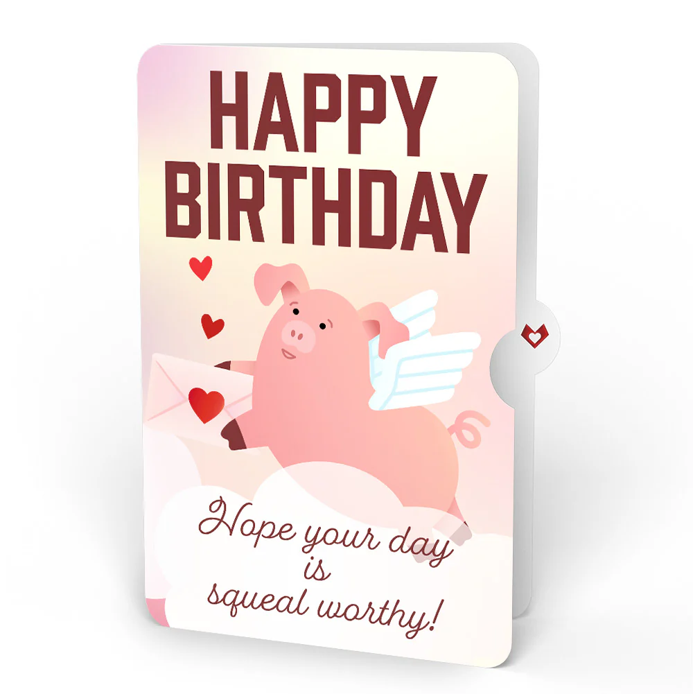 Hogs and Kisses Birthday Music and Light Pop-Up Card and Sentiment Set - Image 4