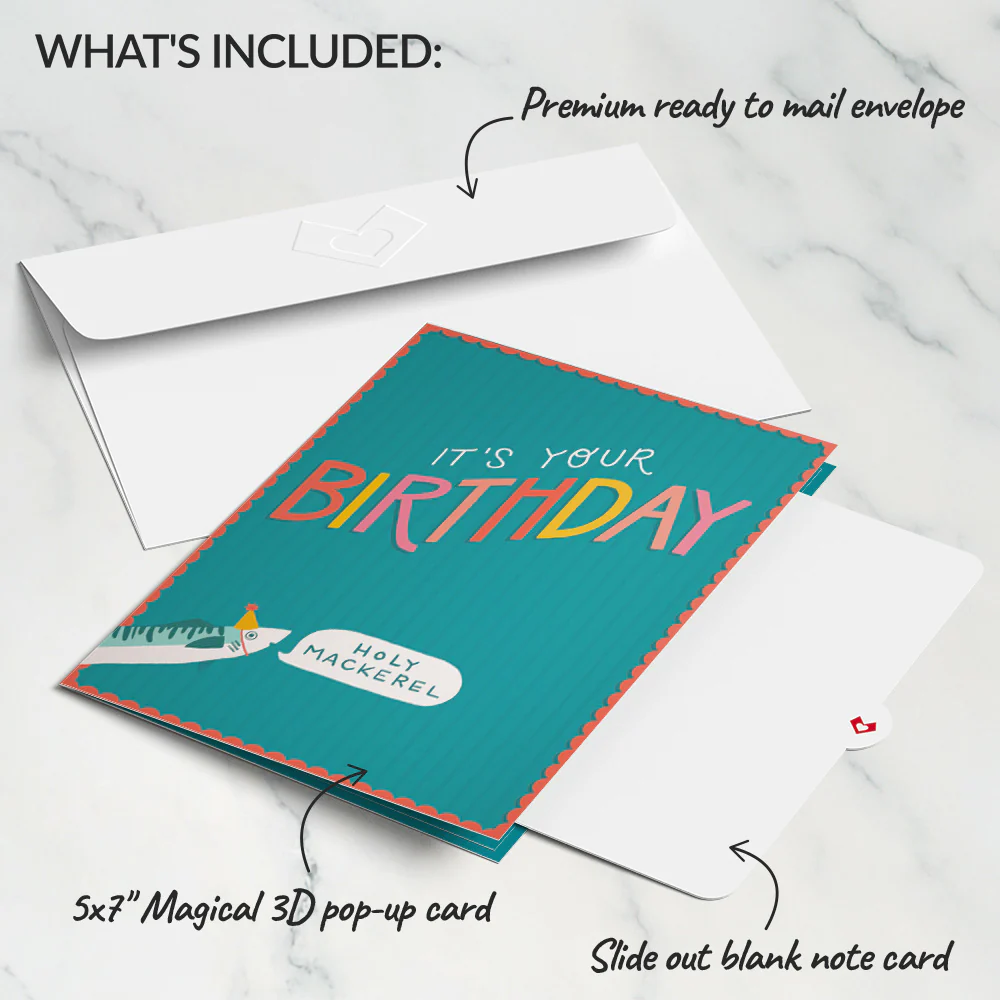 Holy Mackerel, It's Your Birthday Pop-Up Card - Image 6