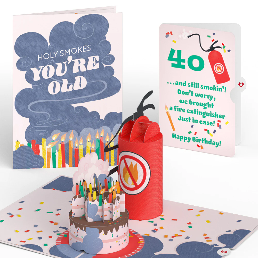 Holy Smokes You're Old 40th Birthday Pop-Up Card and Sentiment Set