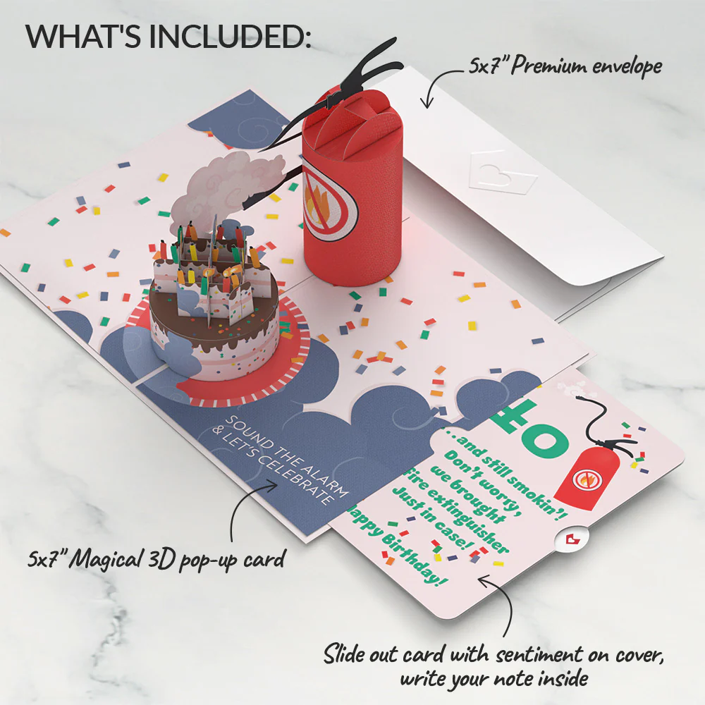 Holy Smokes You're Old 40th Birthday Pop-Up Card and Sentiment Set - Image 2