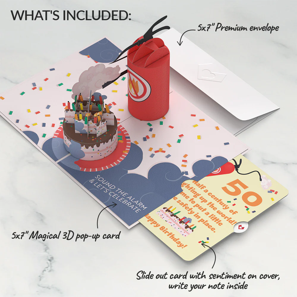 Holy Smokes You're Old 50th Birthday Pop-Up Card and Sentiment Set - Image 2