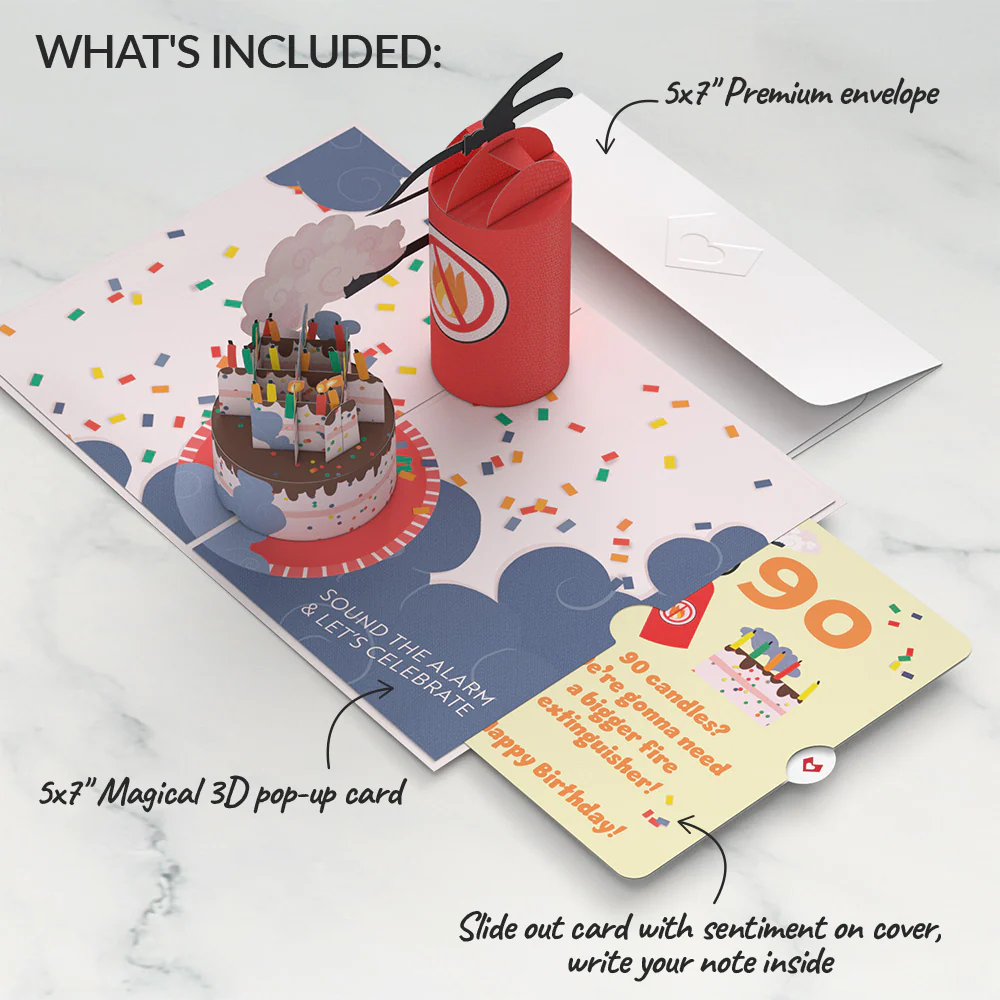 Holy Smokes You're Old 90th Birthday Pop-Up Card and Sentiment Set - Image 2