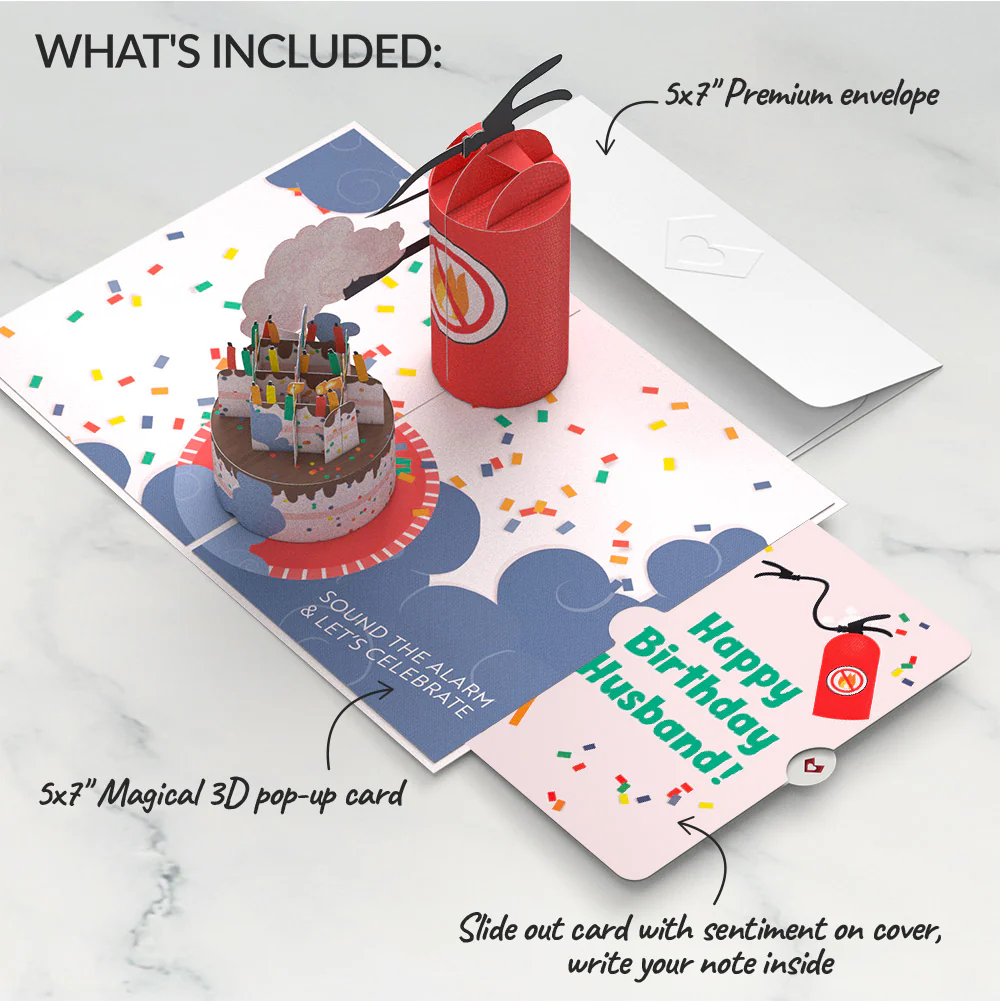 Holy Smokes You're Old Birthday Pop-Up Card and Sentiment Set for Husband - Image 2