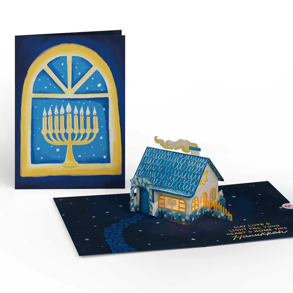 Home for Hanukkah Light-Up Pop-Up Card - Image 3
