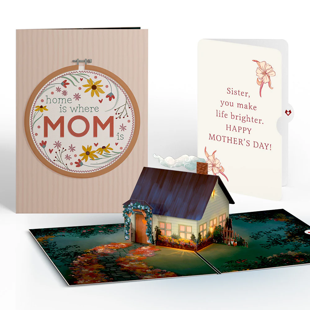 Home Is Where Mom Is Mother's Day Light-Up Pop-Up Card and Sentiment Set for Sister