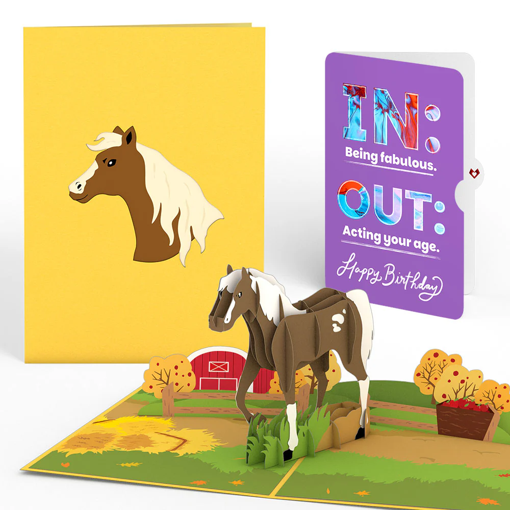Horse Birthday Pop-Up Card and IN & OUT Sentiment Set