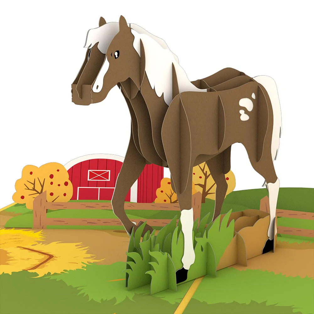 Horse Birthday Pop-Up Card and Surprise Skeleton Sentiment Set - Image 3