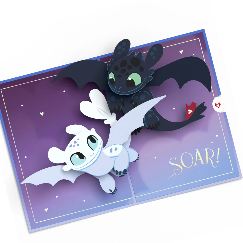 How To Train Your Dragon Toothless & Light Fury You Make My Heart Soar Pop-Up Card - Image 2