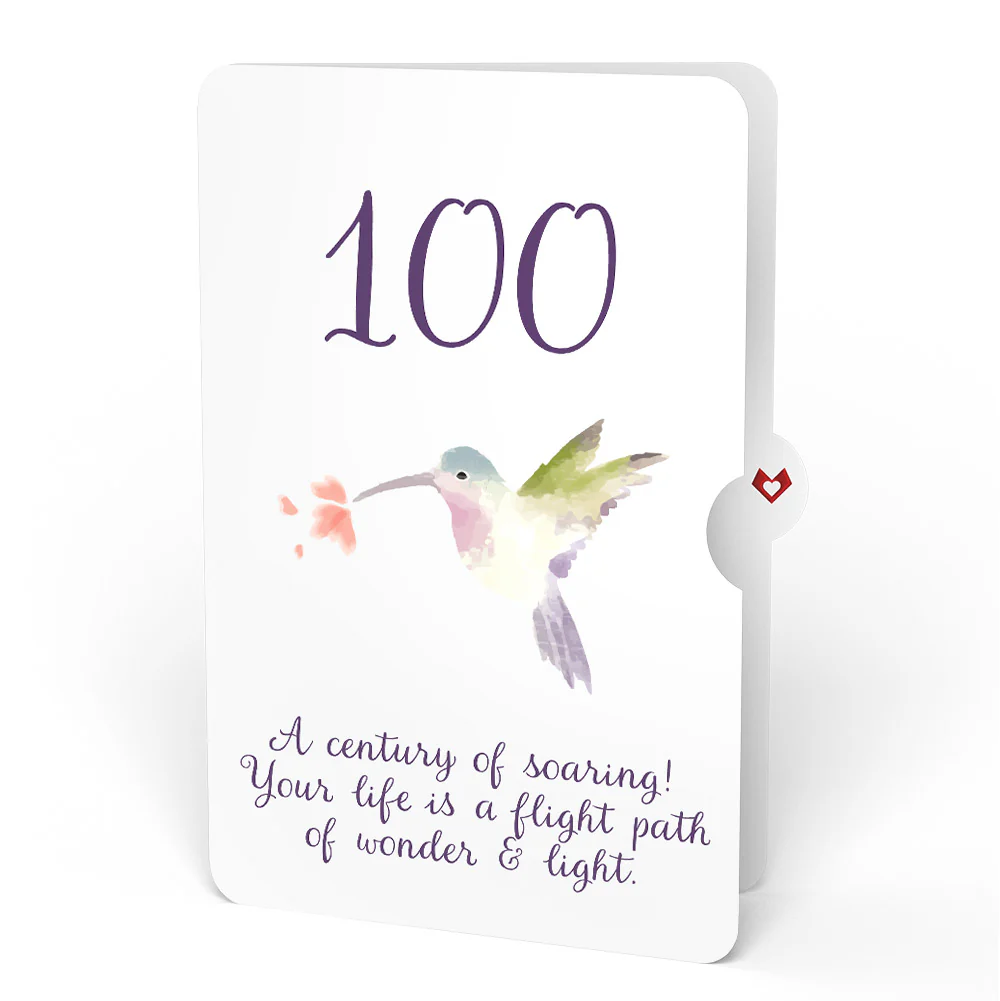 Hummingbird 100th Birthday Pop-Up Card and Sentiment Set - Image 4