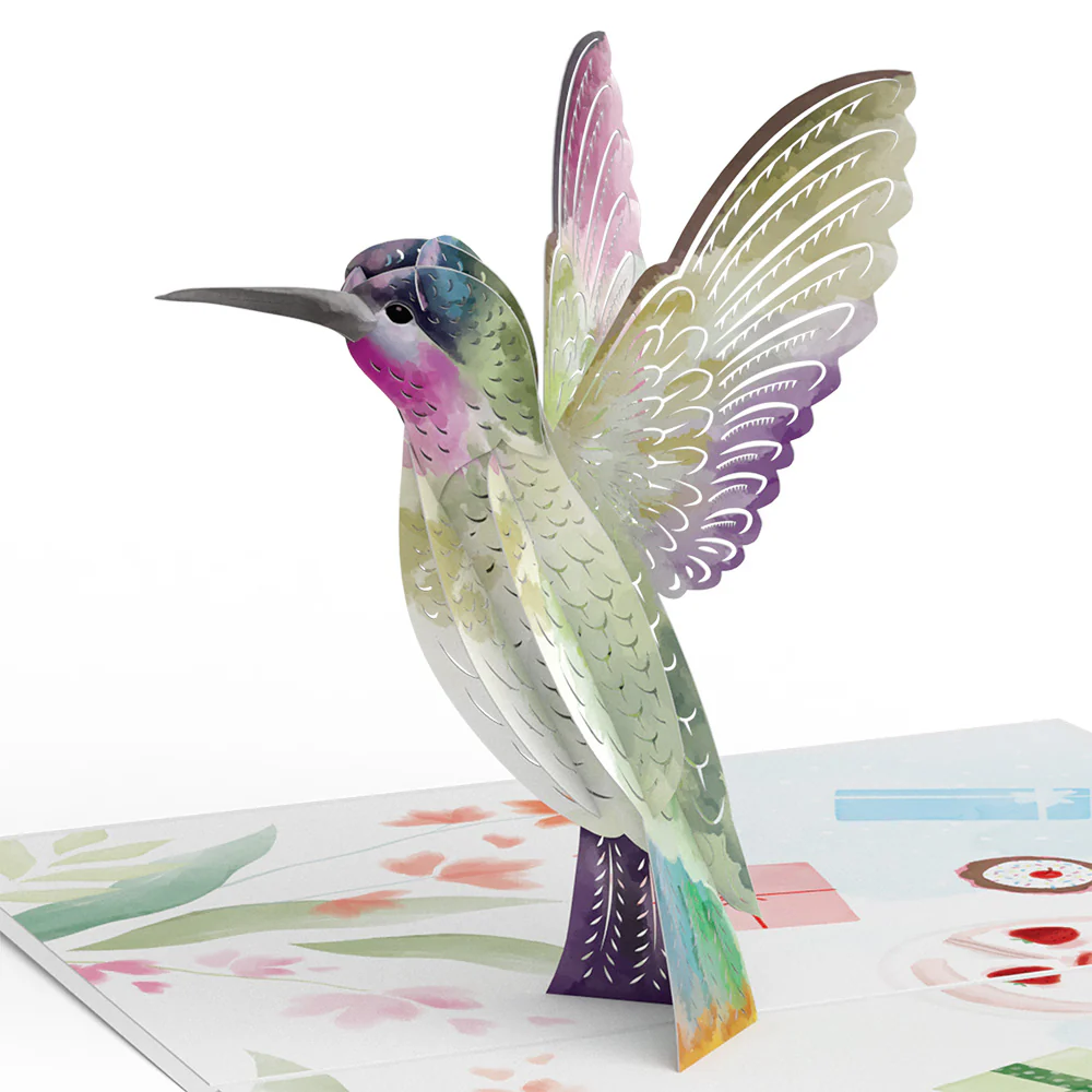 Hummingbird 55th Birthday Pop-Up Card and Sentiment Set - Image 3