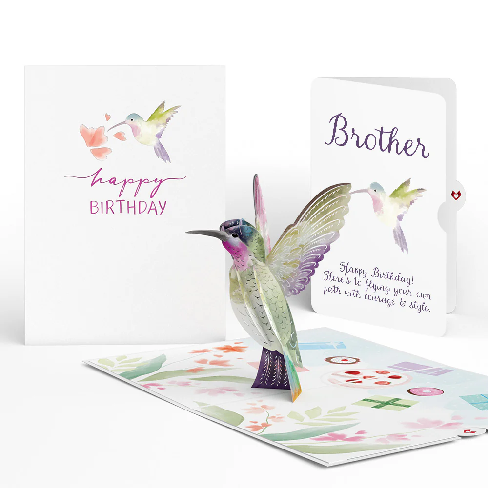 Hummingbird Birthday Pop-Up Card and Sentiment Set for Brother