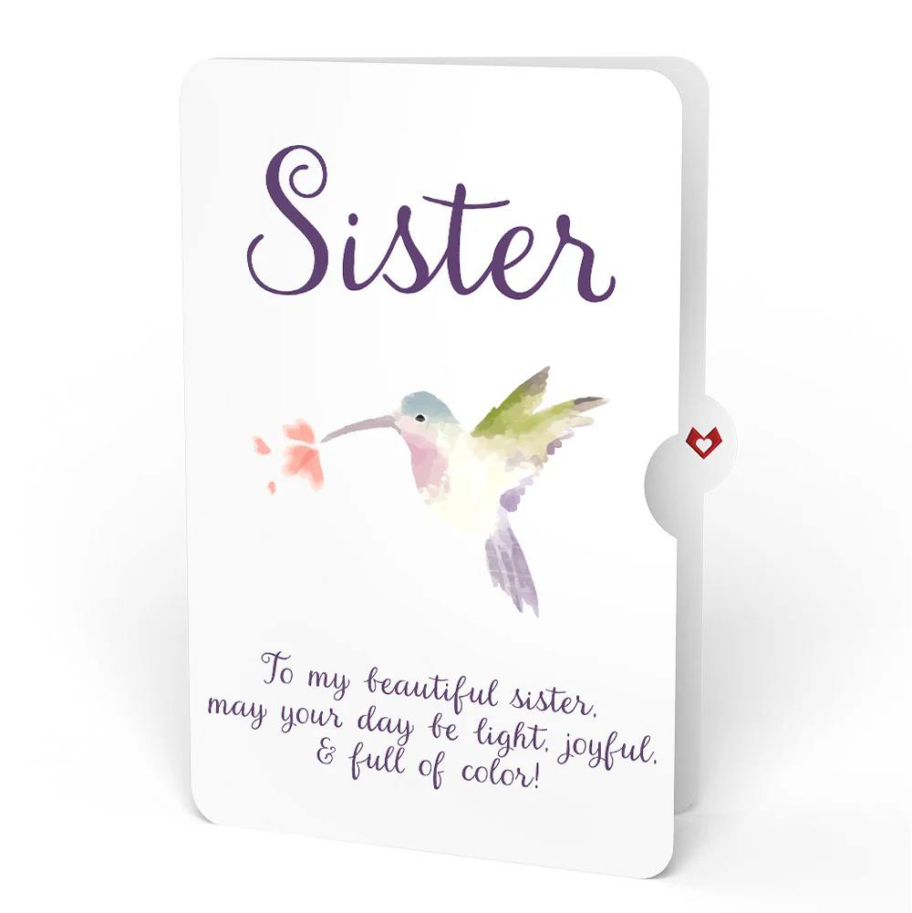 Hummingbird Birthday Pop-Up Card and Sentiment Set for Sister - Image 4