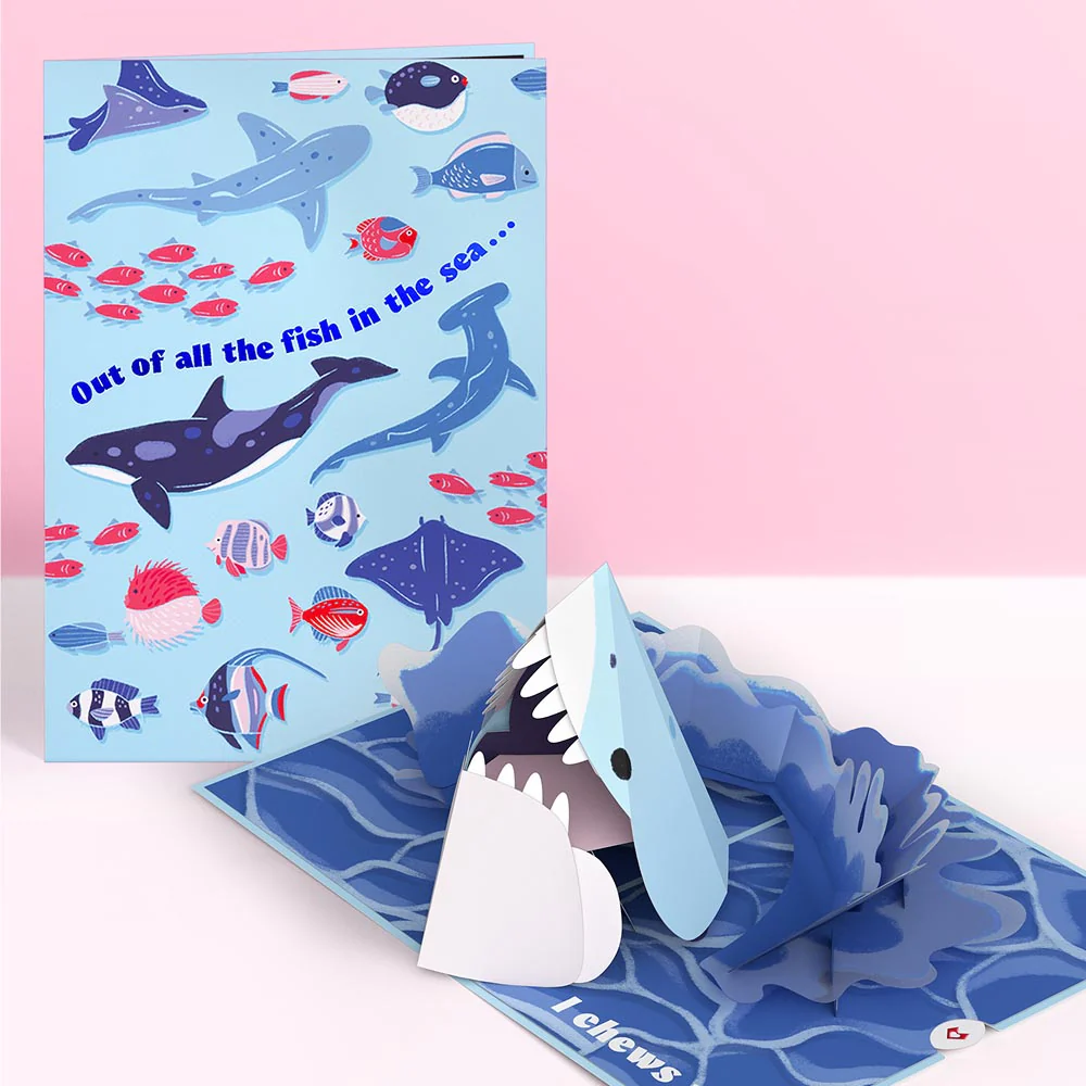 I Chews You Shark Pop-Up Card