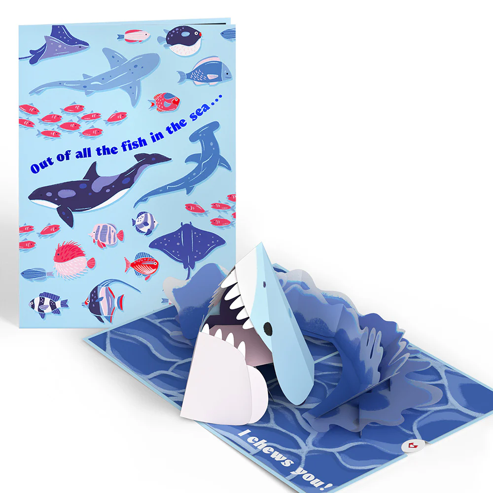 I Chews You Shark Pop-Up Card - Image 2