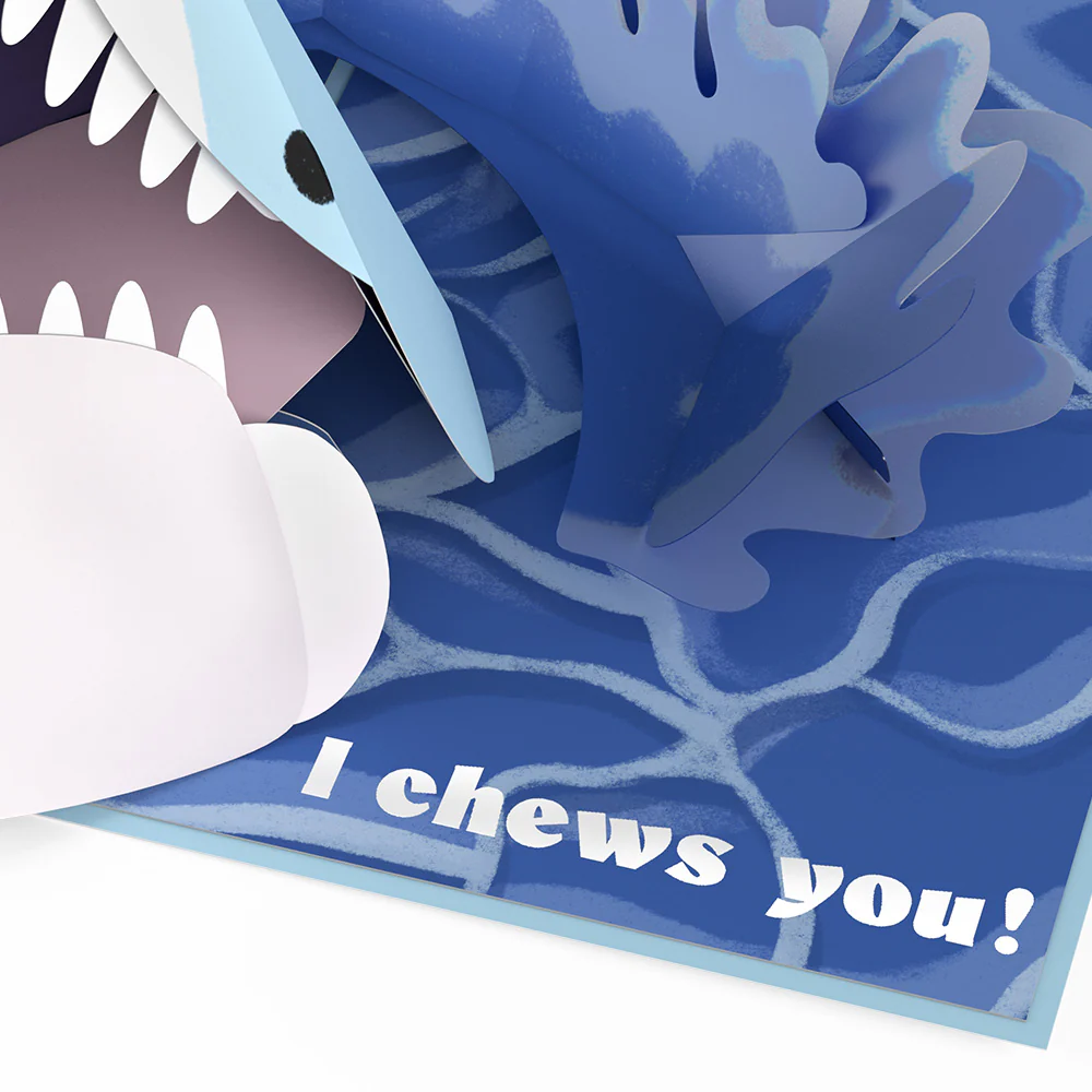 I Chews You Shark Pop-Up Card - Image 4