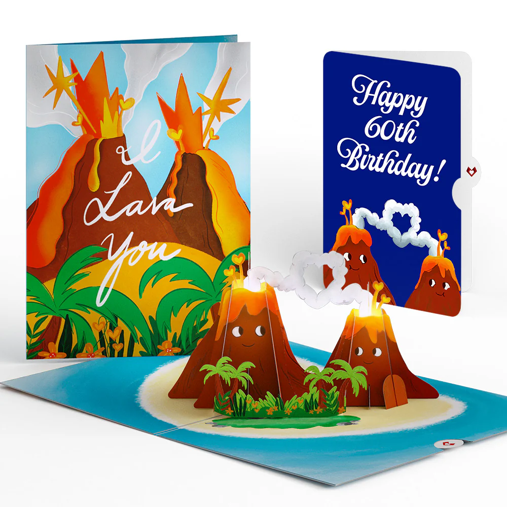 I Lava You 60th Birthday Light-Up Pop-Up Card and Sentiment Set