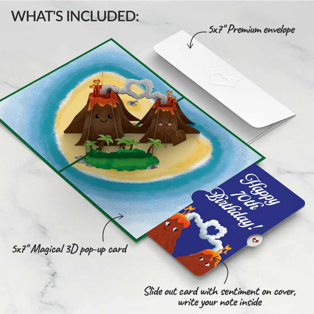 I Lava You 70th Birthday Pop-Up Card and Sentiment Set - Image 2