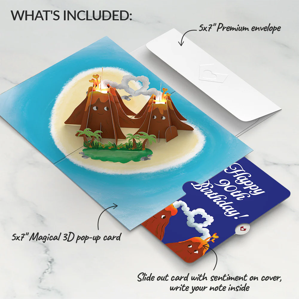 I Lava You 90th Birthday Light-Up Pop-Up Card and Sentiment Set - Image 2