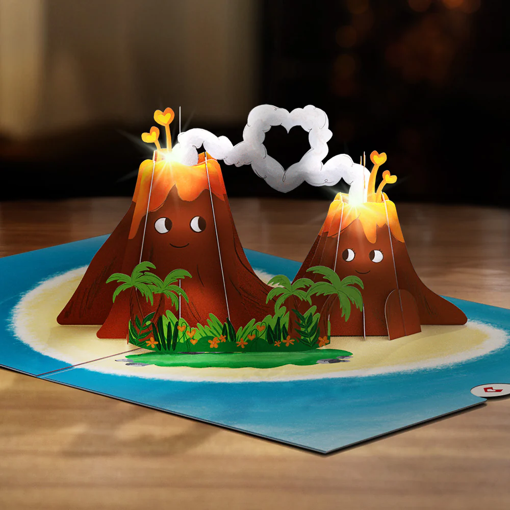 I Lava You Light-Up Pop-Up Card & Bouquet Bundle - Image 3