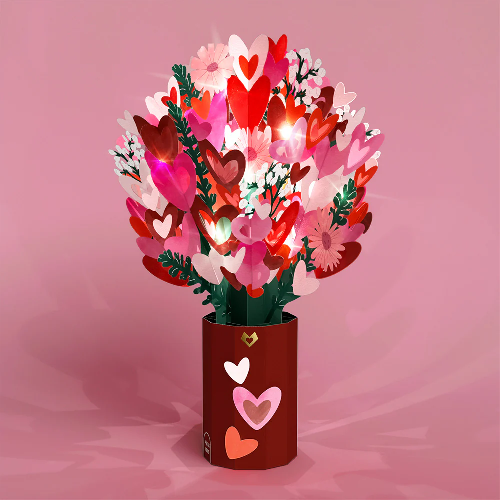 I Lava You Light-Up Pop-Up Card & Bouquet Bundle - Image 5