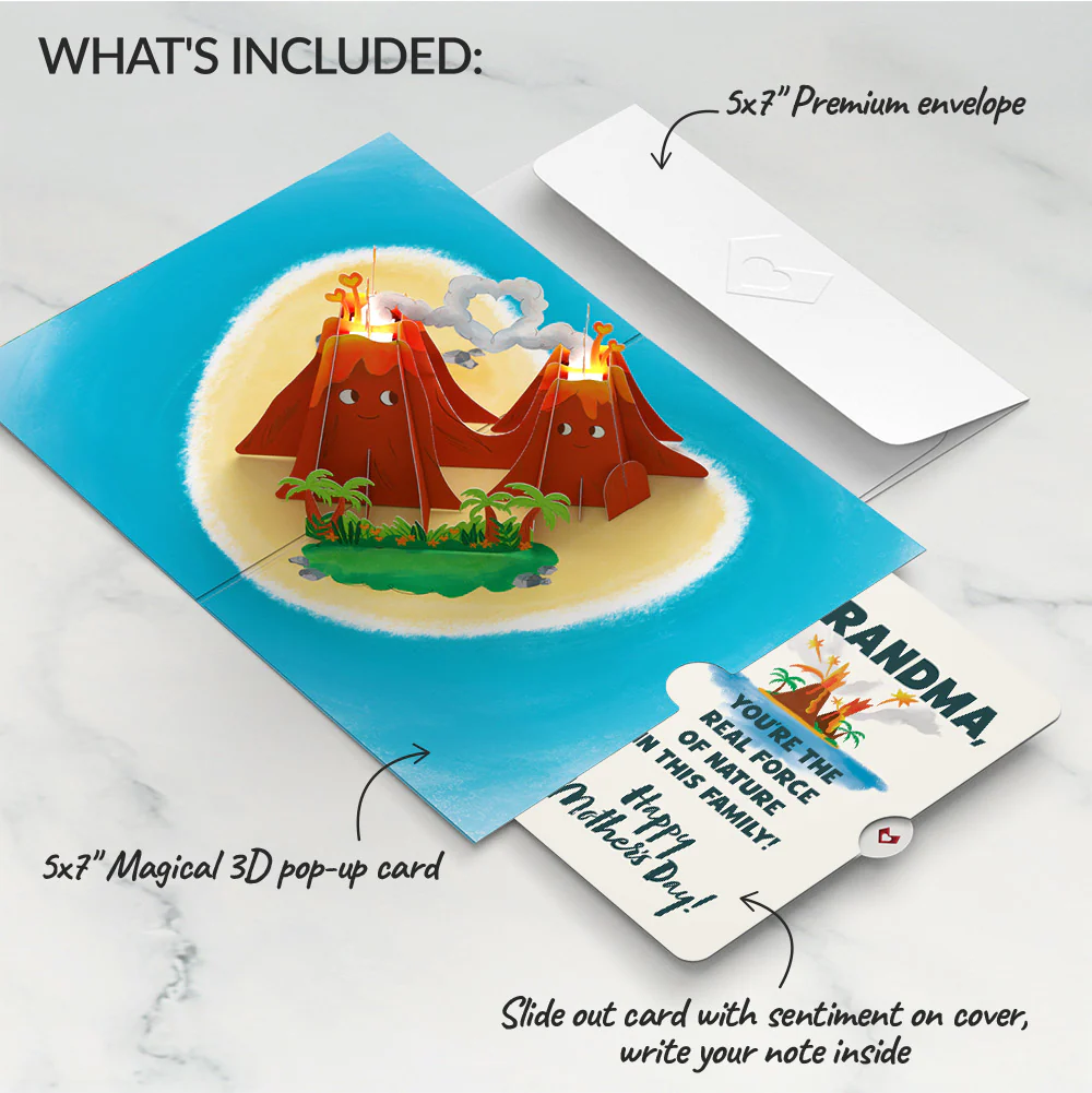 I Lava You Mother's Day Light-Up Pop-Up Card and Sentiment Set for Grandma - Image 2