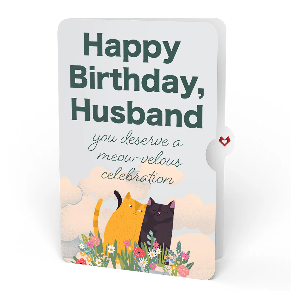 I Love Mew Cats Birthday Pop-Up Card and Sentiment Set for Husband - Image 4