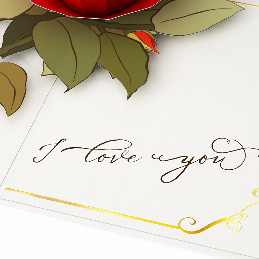 I Love You Roses Pop-Up Card - Image 3
