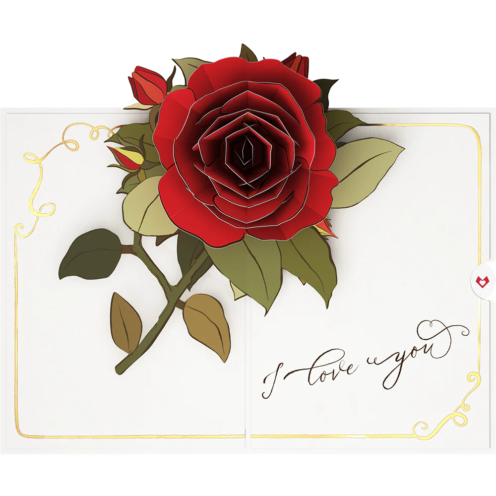 I Love You Roses Pop-Up Card - Image 4