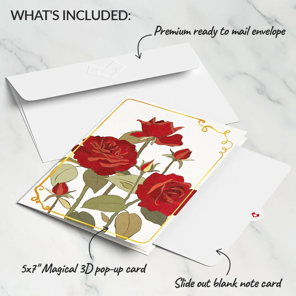I Love You Roses Pop-Up Card - Image 6