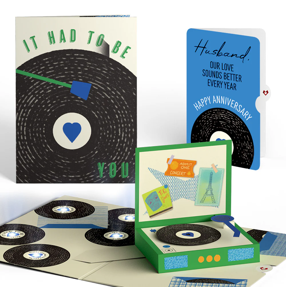 It Had to Be You Anniversary Music and Light Pop-Up Card and Sentiment Set for Husband