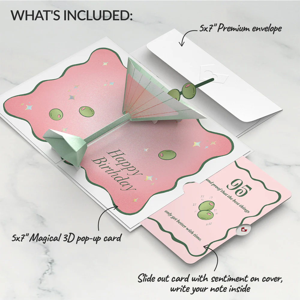 Just a Tini Bit Older 95th Birthday Pop-Up Card and Sentiment Set - Image 2