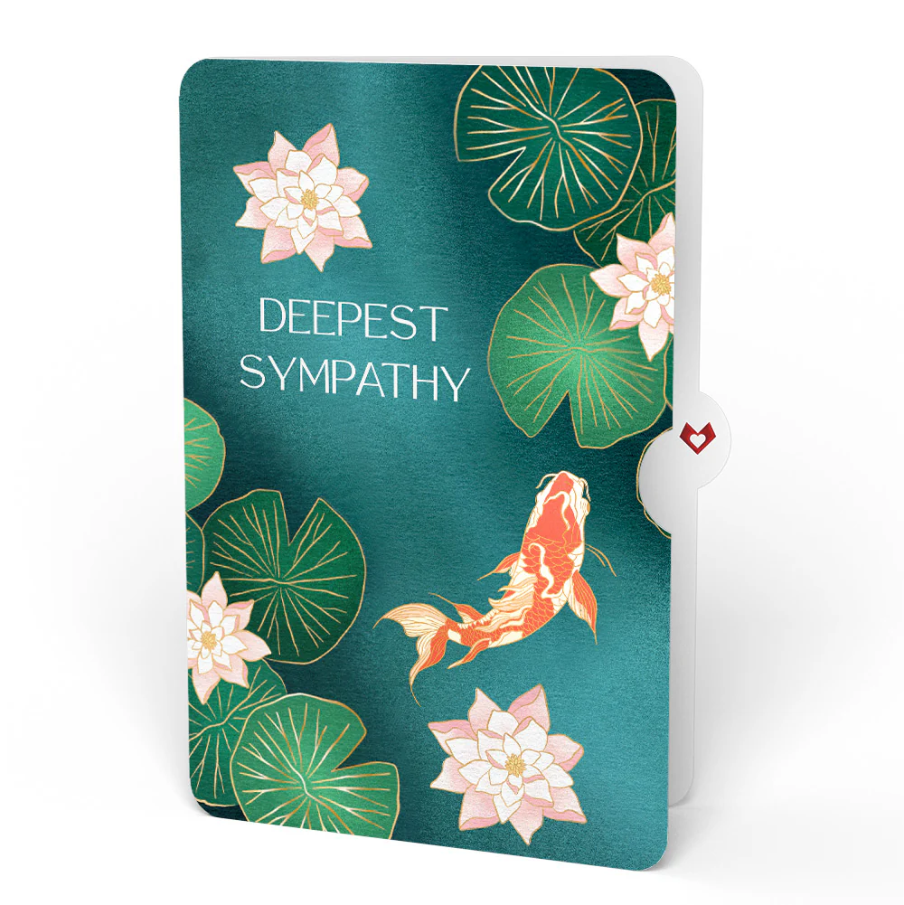 Koi Fish and Lotus Pond Sympathy Pop-Up Card and Sentiment Set - Image 4
