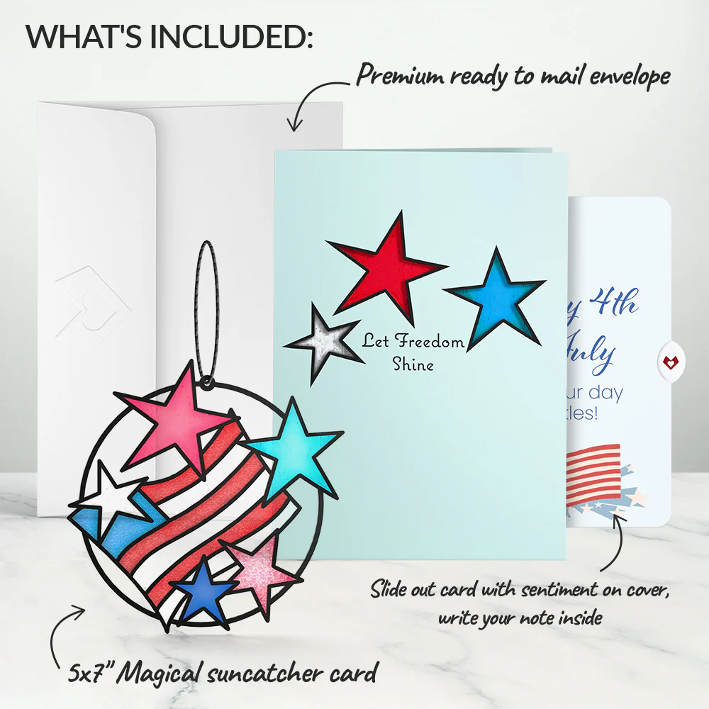 Let Freedom Shine 4th of July Suncatcher Card and Sentiment Set - Image 2