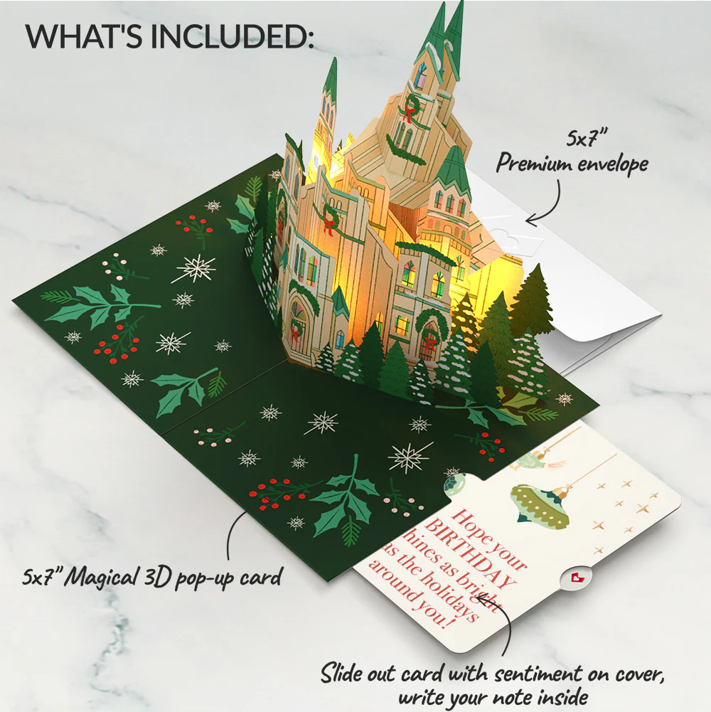 Let Heaven & Nature Sing Christmas Music and Lights Pop-Up Card and Twinkling Ornaments Birthday Sentiment Set - Image 2